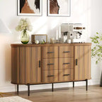 Fluted Sideboard Buffet Cabinet w/ Multiple Drawers & Sliding Doors for Living Room and Dining Room