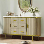 Fluted Sideboard Buffet Cabinet w/ Multiple Drawers & Sliding Doors for Living Room and Dining Room