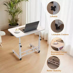 Small Standing Desk with Wheels, Portable Laptop Standing Table Adjustable Height, Small Computer Desk Rolling Desks, for Home Office Study Bedroom