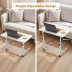 Small Standing Desk with Wheels, Portable Laptop Standing Table Adjustable Height, Small Computer Desk Rolling Desks, for Home Office Study Bedroom