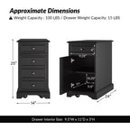 Traditional End Table with Storage and Built-In Outlets|