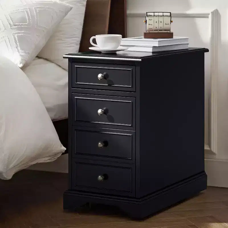 Traditional End Table with Storage and Built-In Outlets|