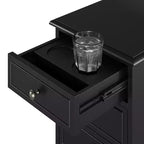 Traditional End Table with Storage and Built-In Outlets|