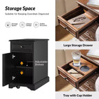 Traditional End Table with Storage and Built-In Outlets|