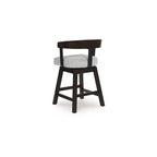 Counter Height Upholstered Swivel Barstools, Grey Seat with Dark Brown Frame