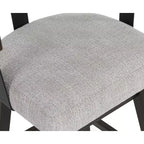Counter Height Upholstered Swivel Barstools, Grey Seat with Dark Brown Frame