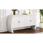 Storage Cabinets, Floor Sideboard with 4 Doors, Buffet Cabinet with Curved Legs, Accent Buffet Sideboard for Living Room