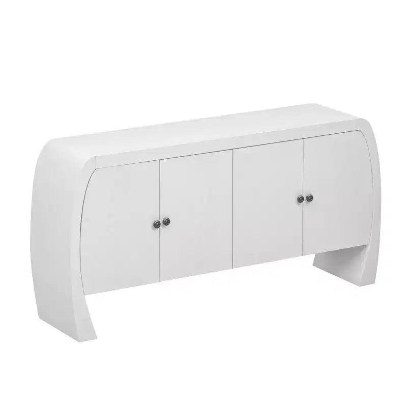 Storage Cabinets, Floor Sideboard with 4 Doors, Buffet Cabinet with Curved Legs, Accent Buffet Sideboard for Living Room