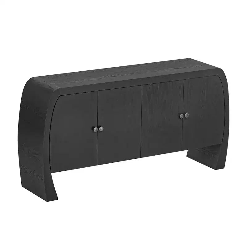 Storage Cabinets, Floor Sideboard with 4 Doors, Buffet Cabinet with Curved Legs, Accent Buffet Sideboard for Living Room