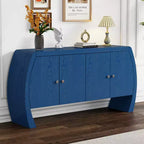 Storage Cabinets, Floor Sideboard with 4 Doors, Buffet Cabinet with Curved Legs, Accent Buffet Sideboard for Living Room