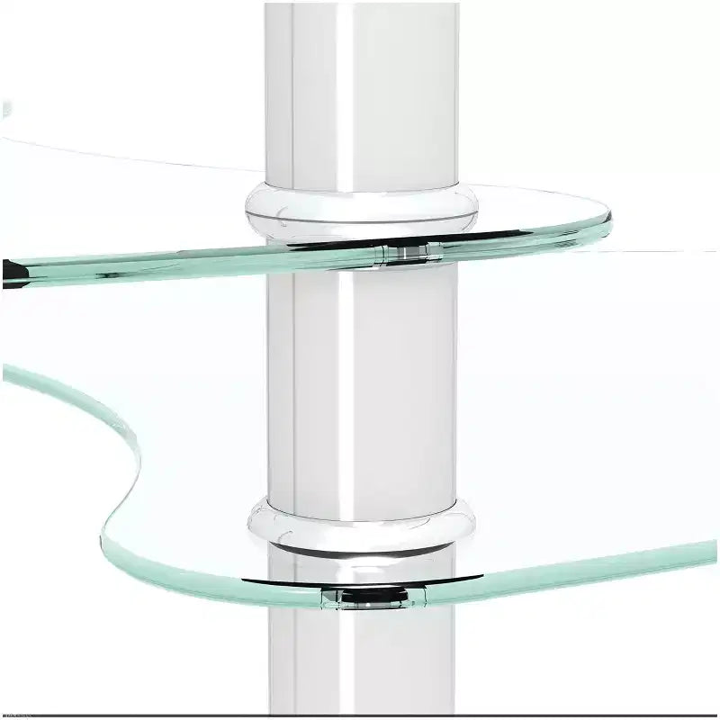 Oval 3-Tier Glass Coffee Table with Oak Legs, Modern Tempered Glass Center Table for Living Room