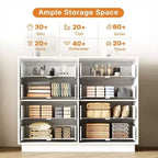 White Dresser for Bedroom with Deep Drawer,47 Modern Large Wood Dresser,8 Chest of Drawers,Living Room,Hallway,Entryway