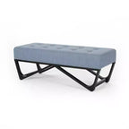 Rectangular Ottoman with Cushion, End of Bed Bench with Stylish Legs, Foot Stool for Living Room, Bedroom, Entryway