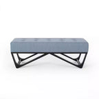 Rectangular Ottoman with Cushion, End of Bed Bench with Stylish Legs, Foot Stool for Living Room, Bedroom, Entryway