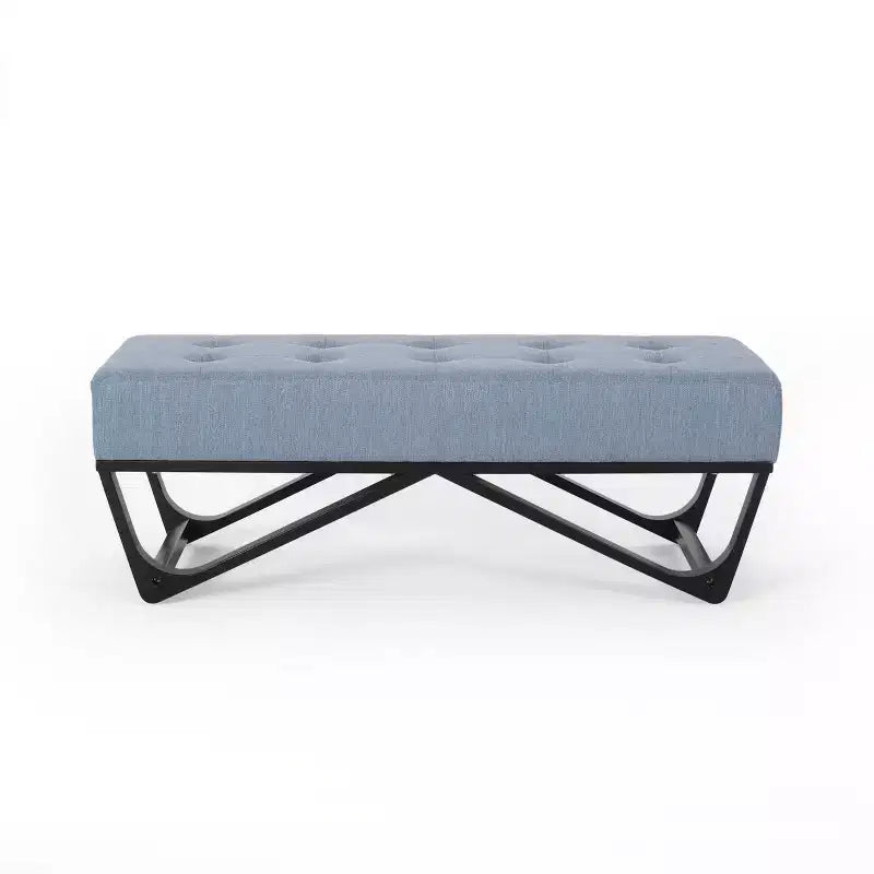 Rectangular Ottoman with Cushion, End of Bed Bench with Stylish Legs, Foot Stool for Living Room, Bedroom, Entryway