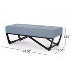 Rectangular Ottoman with Cushion, End of Bed Bench with Stylish Legs, Foot Stool for Living Room, Bedroom, Entryway