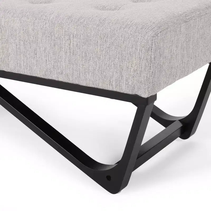 Rectangular Ottoman with Cushion, End of Bed Bench with Stylish Legs, Foot Stool for Living Room, Bedroom, Entryway