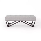 Rectangular Ottoman with Cushion, End of Bed Bench with Stylish Legs, Foot Stool for Living Room, Bedroom, Entryway