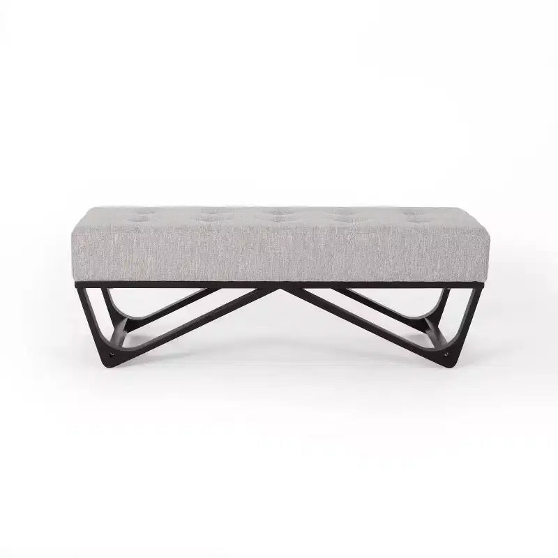 Rectangular Ottoman with Cushion, End of Bed Bench with Stylish Legs, Foot Stool for Living Room, Bedroom, Entryway