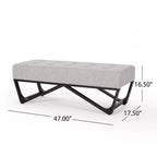 Rectangular Ottoman with Cushion, End of Bed Bench with Stylish Legs, Foot Stool for Living Room, Bedroom, Entryway