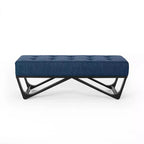 Rectangular Ottoman with Cushion, End of Bed Bench with Stylish Legs, Foot Stool for Living Room, Bedroom, Entryway