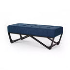 Rectangular Ottoman with Cushion, End of Bed Bench with Stylish Legs, Foot Stool for Living Room, Bedroom, Entryway