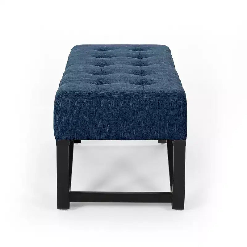 Rectangular Ottoman with Cushion, End of Bed Bench with Stylish Legs, Foot Stool for Living Room, Bedroom, Entryway
