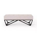 Rectangular Ottoman with Cushion, End of Bed Bench with Stylish Legs, Foot Stool for Living Room, Bedroom, Entryway