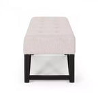 Rectangular Ottoman with Cushion, End of Bed Bench with Stylish Legs, Foot Stool for Living Room, Bedroom, Entryway
