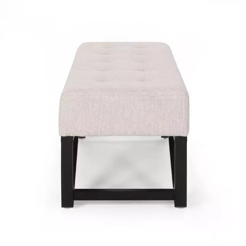 Rectangular Ottoman with Cushion, End of Bed Bench with Stylish Legs, Foot Stool for Living Room, Bedroom, Entryway