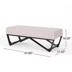 Rectangular Ottoman with Cushion, End of Bed Bench with Stylish Legs, Foot Stool for Living Room, Bedroom, Entryway