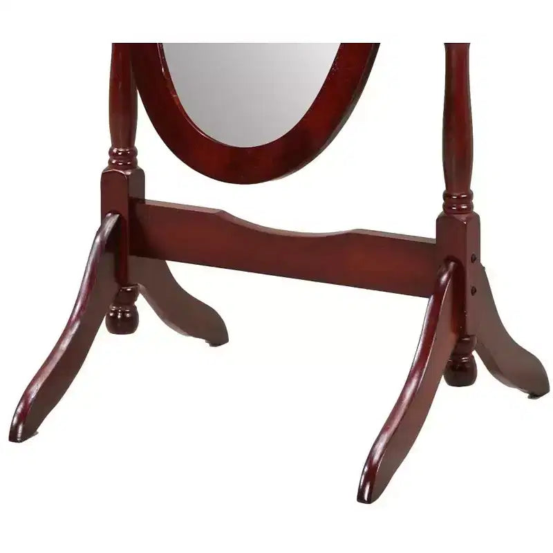 Traditional Full Length Mirror with Stand Oval Cheval Freestanding Mirrors with Wood Frame Tilting Swing Mirror for Bedroom, Living Room