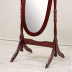 Traditional Full Length Mirror with Stand Oval Cheval Freestanding Mirrors with Wood Frame Tilting Swing Mirror for Bedroom, Living Room