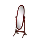 Traditional Full Length Mirror with Stand Oval Cheval Freestanding Mirrors with Wood Frame Tilting Swing Mirror for Bedroom, Living Room