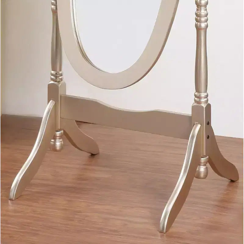 Traditional Full Length Mirror with Stand Oval Cheval Freestanding Mirrors with Wood Frame Tilting Swing Mirror for Bedroom, Living Room