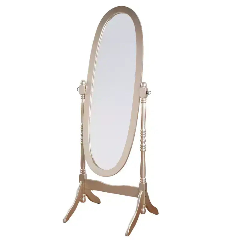 Traditional Full Length Mirror with Stand Oval Cheval Freestanding Mirrors with Wood Frame Tilting Swing Mirror for Bedroom, Living Room