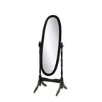 Traditional Full Length Mirror with Stand Oval Cheval Freestanding Mirrors with Wood Frame Tilting Swing Mirror for Bedroom, Living Room