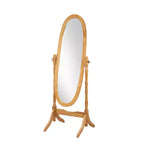 Traditional Full Length Mirror with Stand Oval Cheval Freestanding Mirrors with Wood Frame Tilting Swing Mirror for Bedroom, Living Room