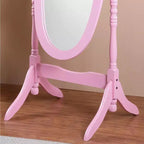 Traditional Full Length Mirror with Stand Oval Cheval Freestanding Mirrors with Wood Frame Tilting Swing Mirror for Bedroom, Living Room
