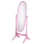 Traditional Full Length Mirror with Stand Oval Cheval Freestanding Mirrors with Wood Frame Tilting Swing Mirror for Bedroom, Living Room