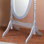 Traditional Full Length Mirror with Stand Oval Cheval Freestanding Mirrors with Wood Frame Tilting Swing Mirror for Bedroom, Living Room