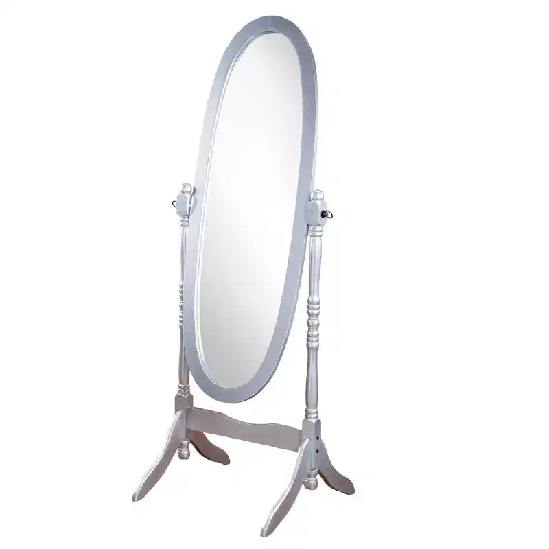 Traditional Full Length Mirror with Stand Oval Cheval Freestanding Mirrors with Wood Frame Tilting Swing Mirror for Bedroom, Living Room