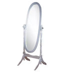 Traditional Full Length Mirror with Stand Oval Cheval Freestanding Mirrors with Wood Frame Tilting Swing Mirror for Bedroom, Living Room
