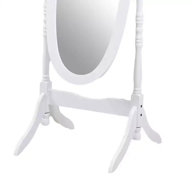 Traditional Full Length Mirror with Stand Oval Cheval Freestanding Mirrors with Wood Frame Tilting Swing Mirror for Bedroom, Living Room