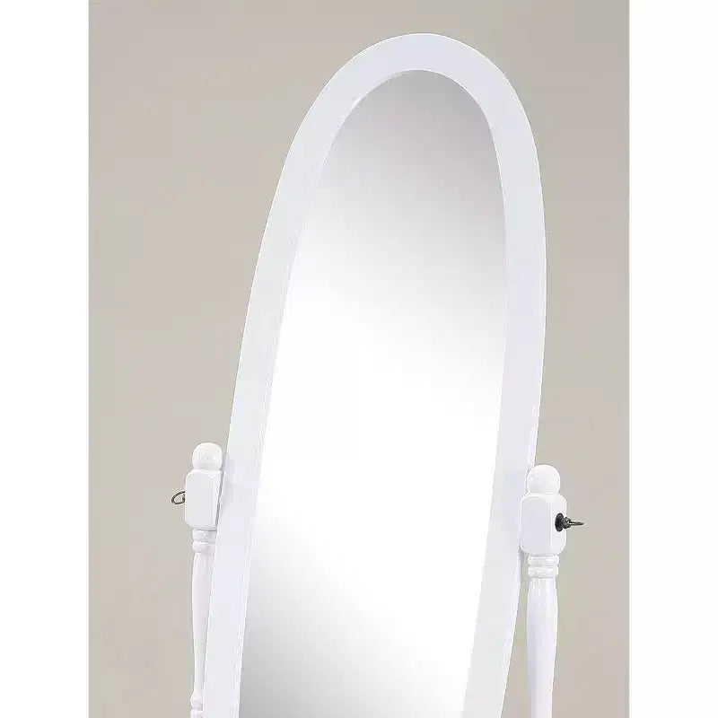 Traditional Full Length Mirror with Stand Oval Cheval Freestanding Mirrors with Wood Frame Tilting Swing Mirror for Bedroom, Living Room