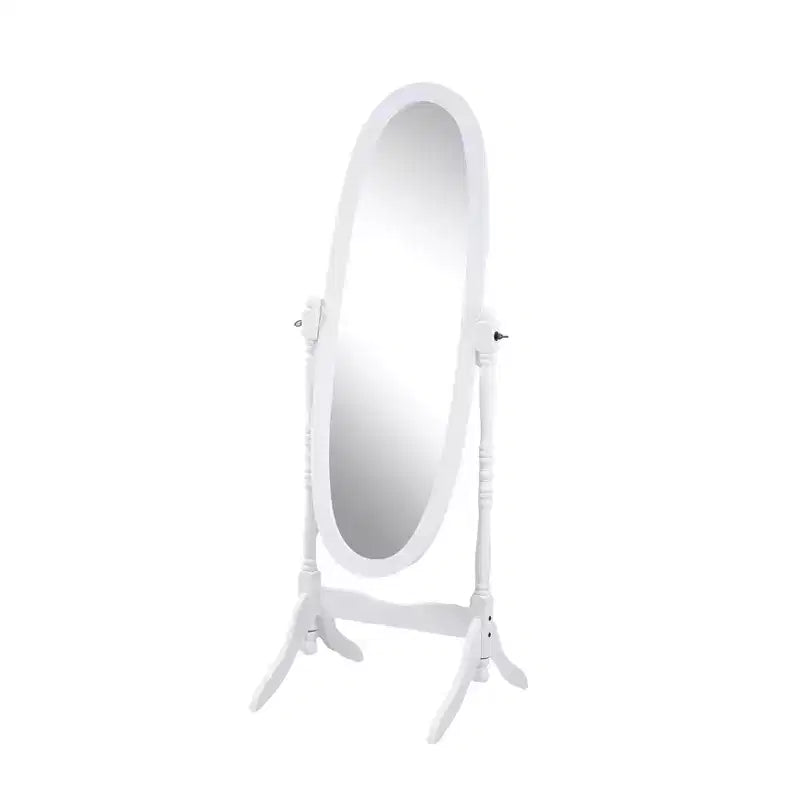 Traditional Full Length Mirror with Stand Oval Cheval Freestanding Mirrors with Wood Frame Tilting Swing Mirror for Bedroom, Living Room