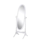 Traditional Full Length Mirror with Stand Oval Cheval Freestanding Mirrors with Wood Frame Tilting Swing Mirror for Bedroom, Living Room