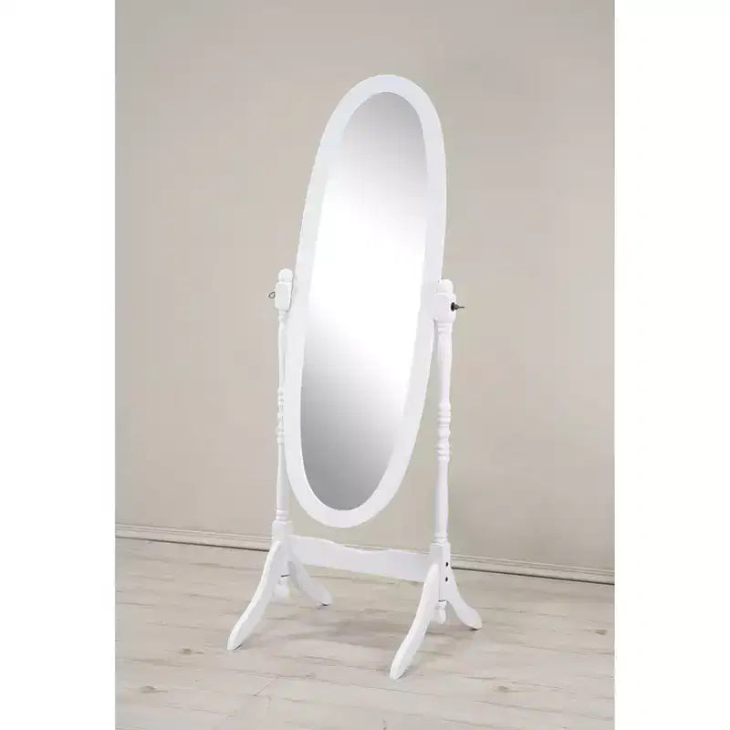 Traditional Full Length Mirror with Stand Oval Cheval Freestanding Mirrors with Wood Frame Tilting Swing Mirror for Bedroom, Living Room