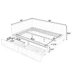 Queen Size Storage Upholstered Tufted Bed Frame with Backrest and Armrests for Bedroom Blue