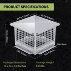 Chimney Cover 8 x 13 Inches, 304 Stainless Steel Mesh Cover, Adjustable Metal Strip Bolts and Screws, can Install Mesh Cover, Silver